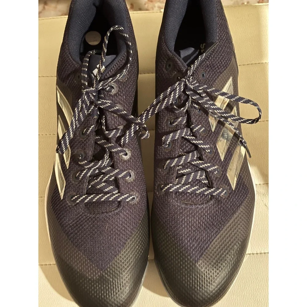 Adidas Adizero Afterburner 7 Baseball Cleats Navy Silver Metal Spikes Men 17